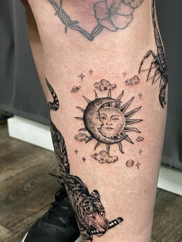 Sun and Moon Black and Grey